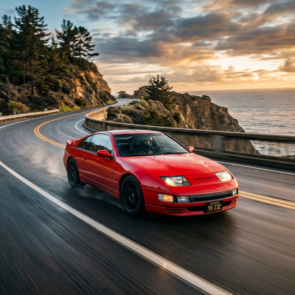 Action Shot: Nissan 300ZX Driving Fast