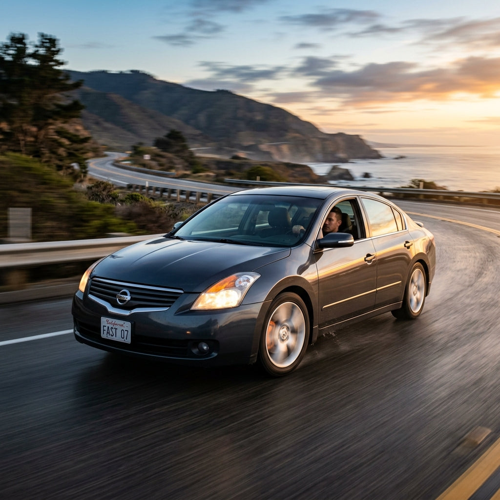 Action Shot: Nissan Altima Driving Fast