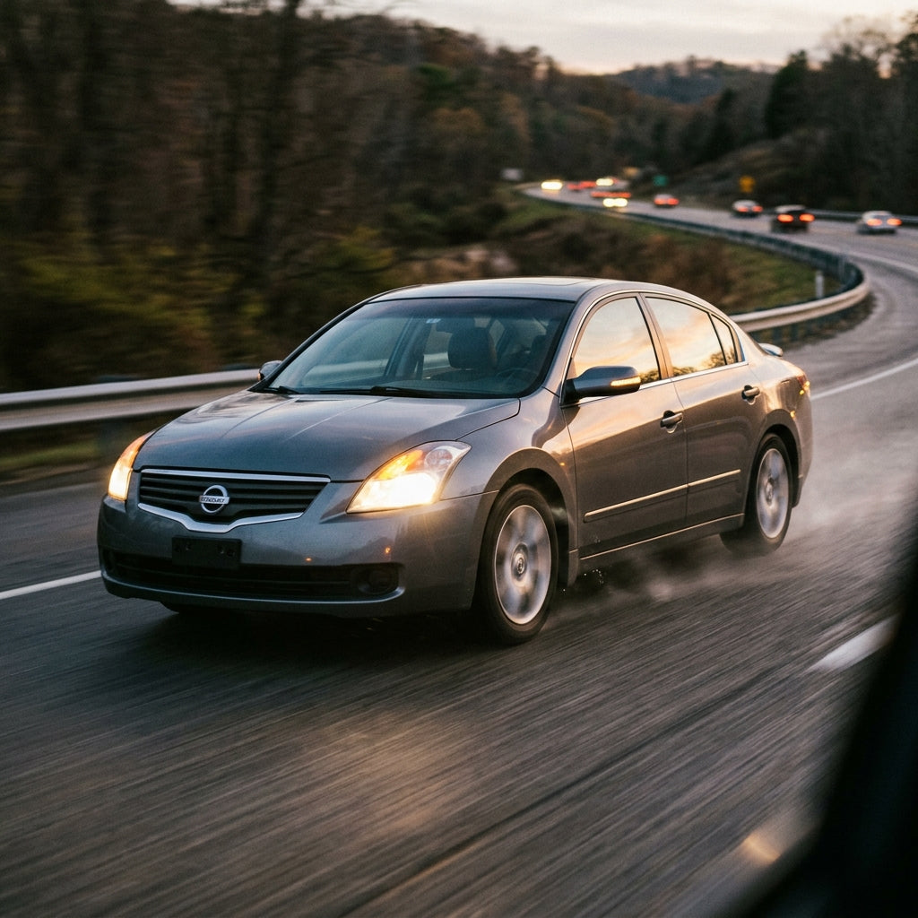 Action Shot: Nissan Altima Driving Fast