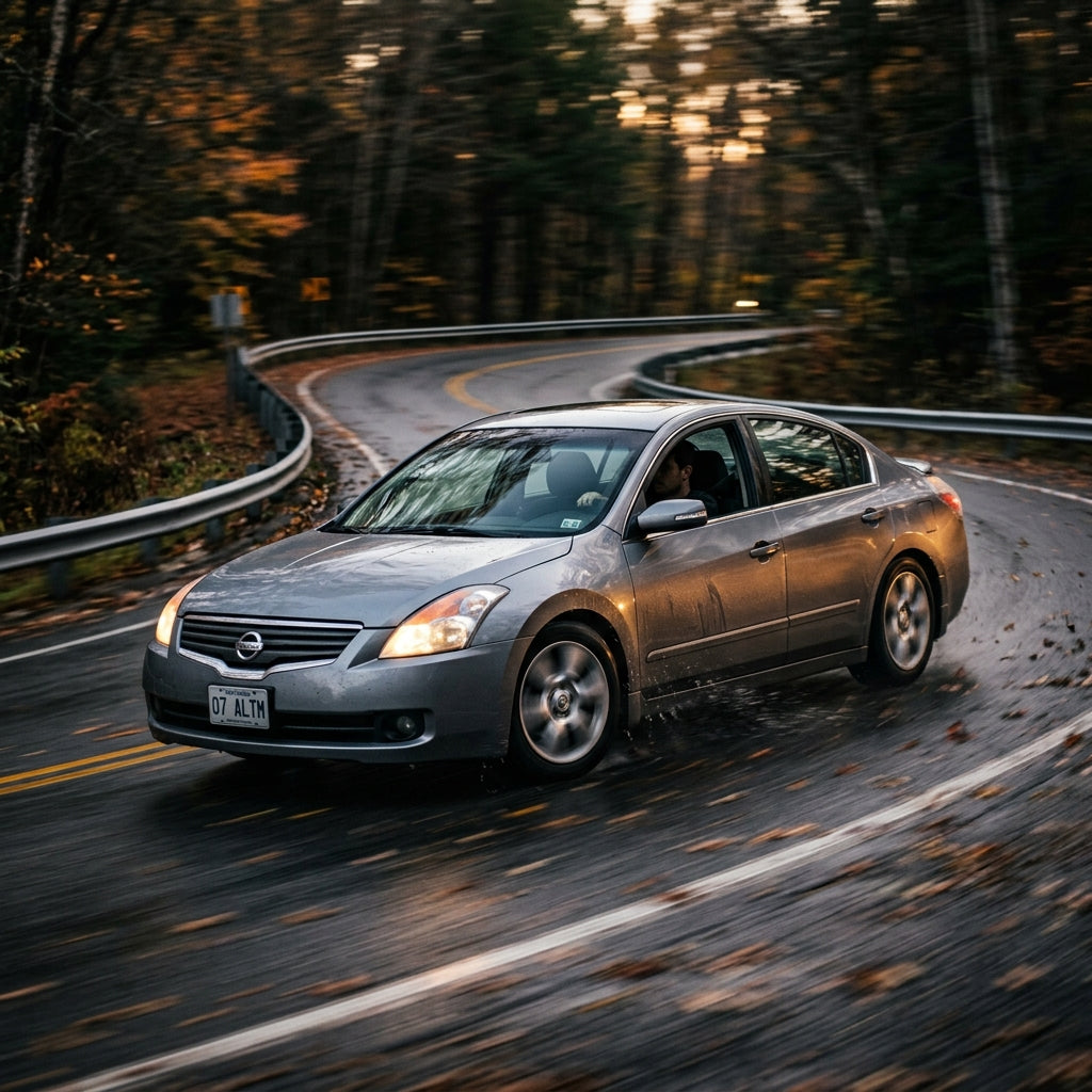 Action Shot: Nissan Altima Driving Fast