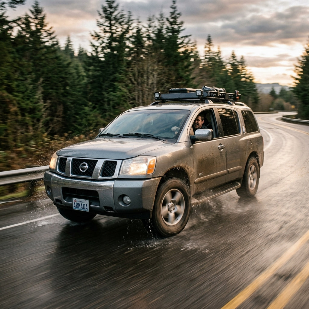 Action Shot: Nissan Armada Driving Fast