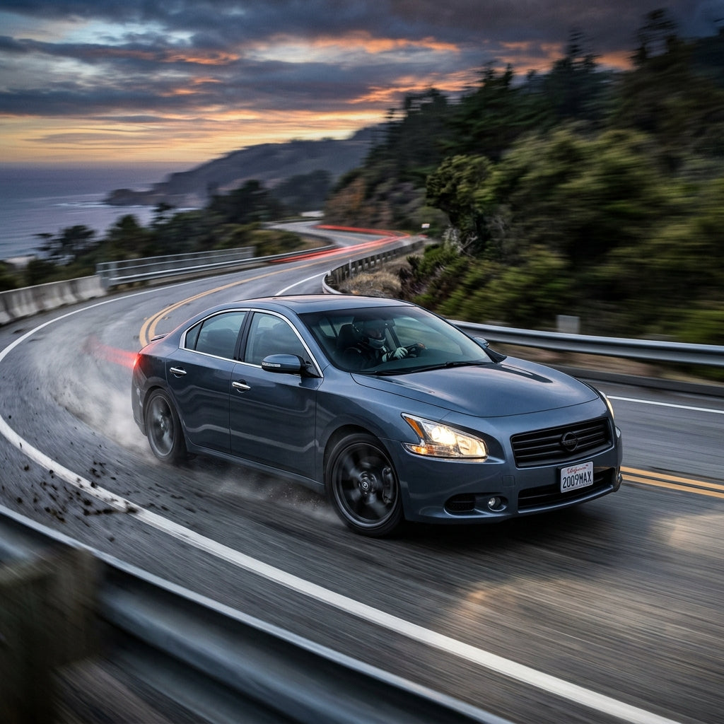 Action Shot: Nissan Maxima Driving Fast