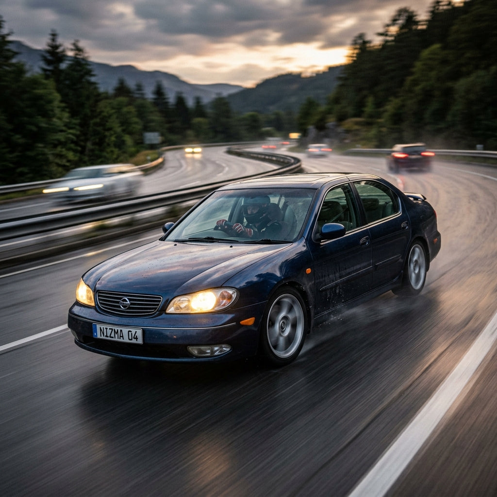 Action Shot: Nissan Maxima Driving Fast