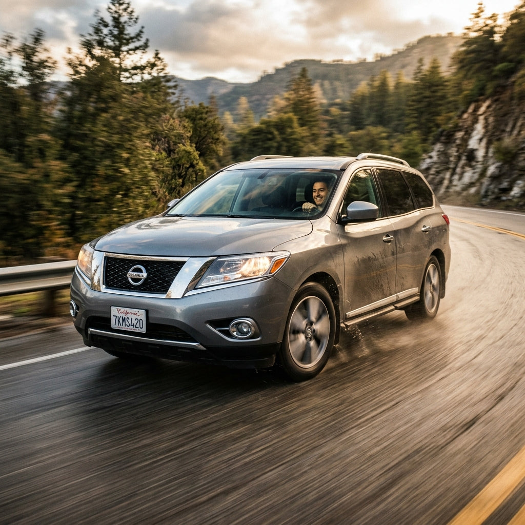 Action Shot: Nissan Pathfinder Driving Fast