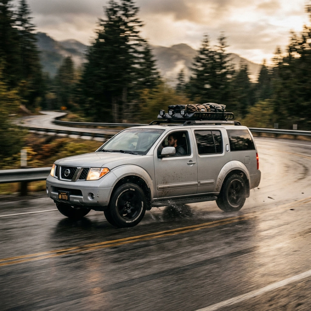 Action Shot: Nissan Pathfinder Driving Fast