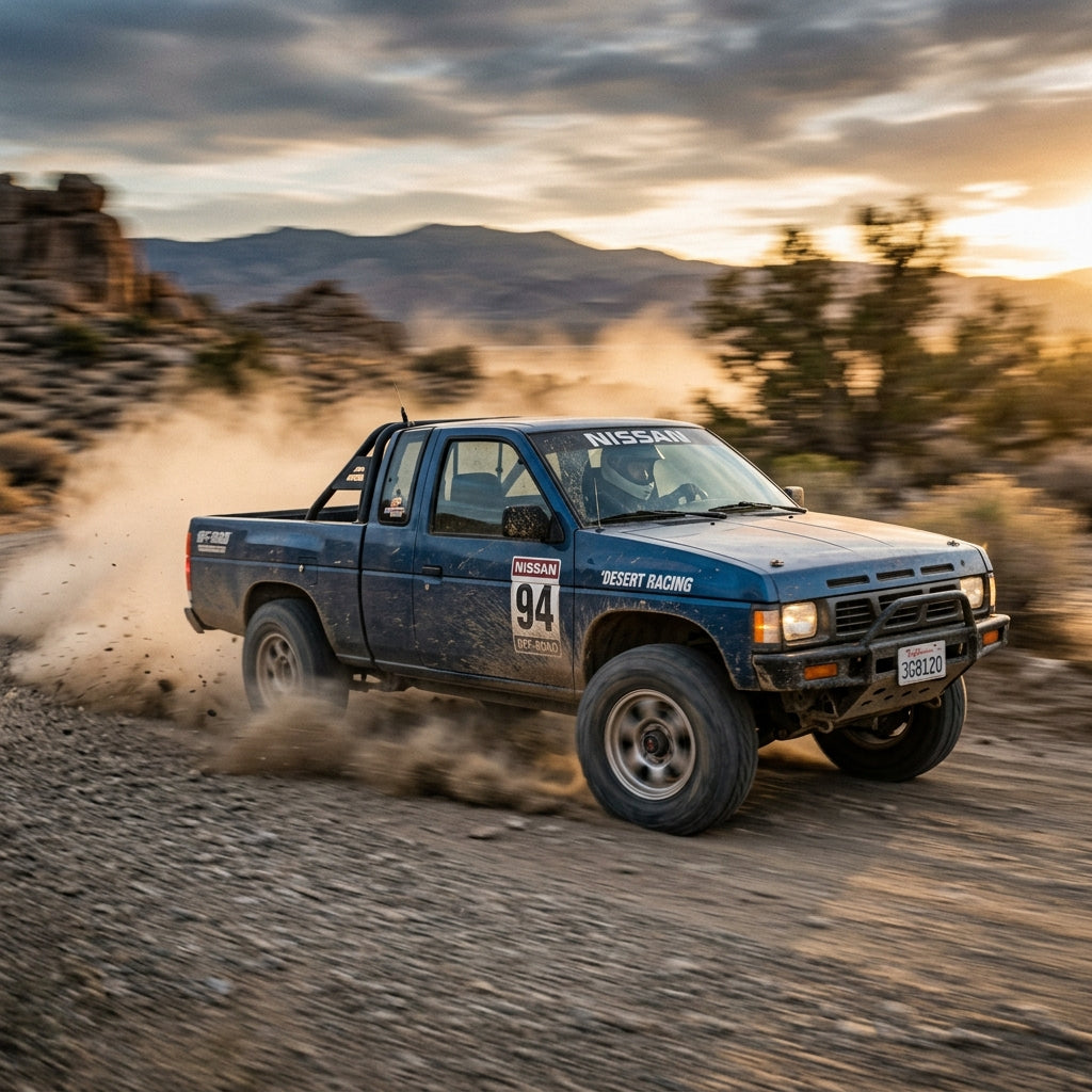 Action Shot: Nissan Pickup Driving Fast