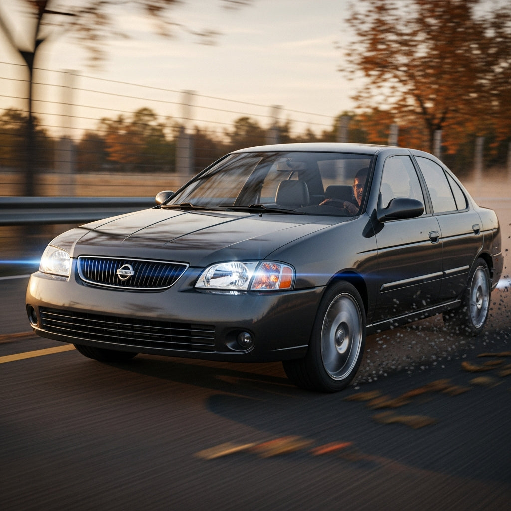 Action Shot: Nissan Sentra Driving Fast