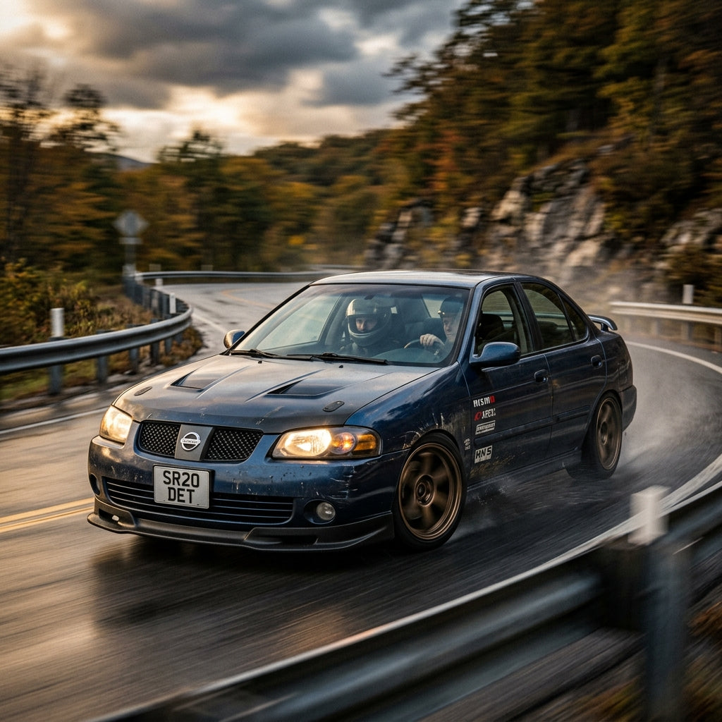Action Shot: Nissan Sentra Driving Fast