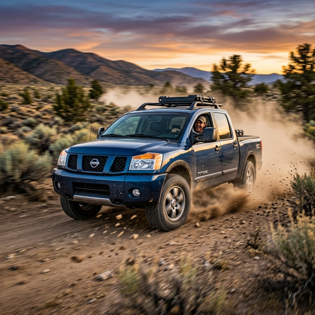 Action Shot: Nissan Titan Driving Fast