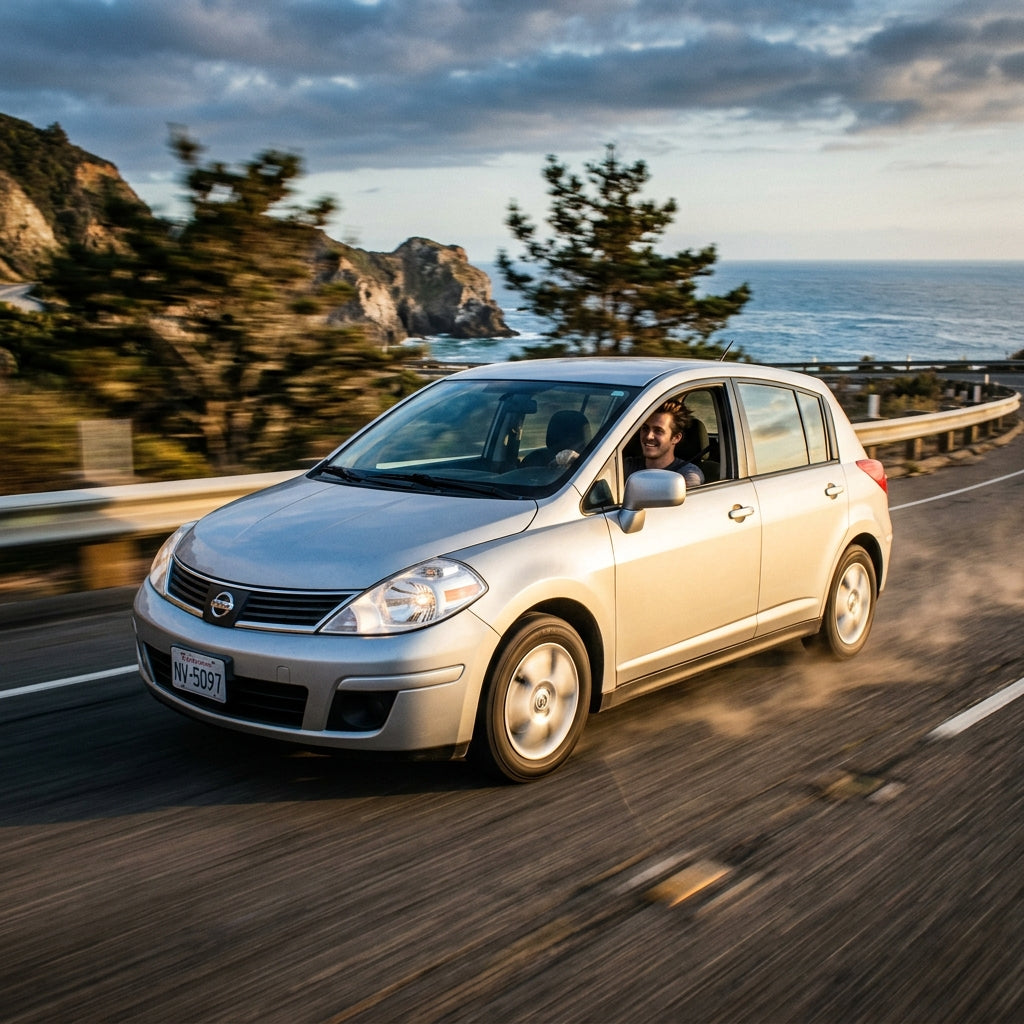 Action Shot: Nissan Versa Driving Fast