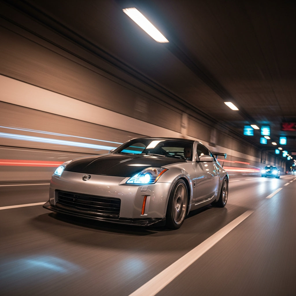 Action Shot: Nissan, Infiniti 350Z, Z33, G35 Driving Fast