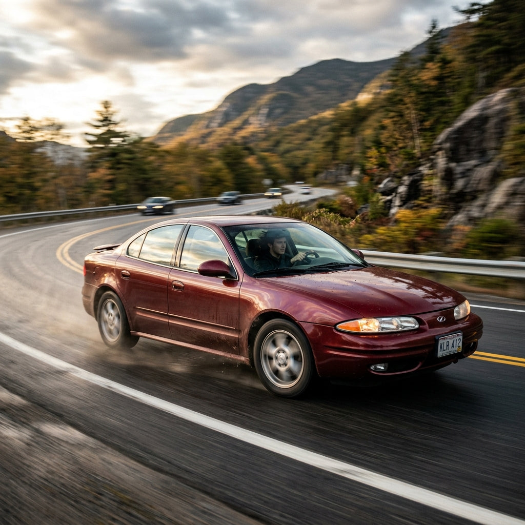 Action Shot: Oldsmobile Alero Driving Fast