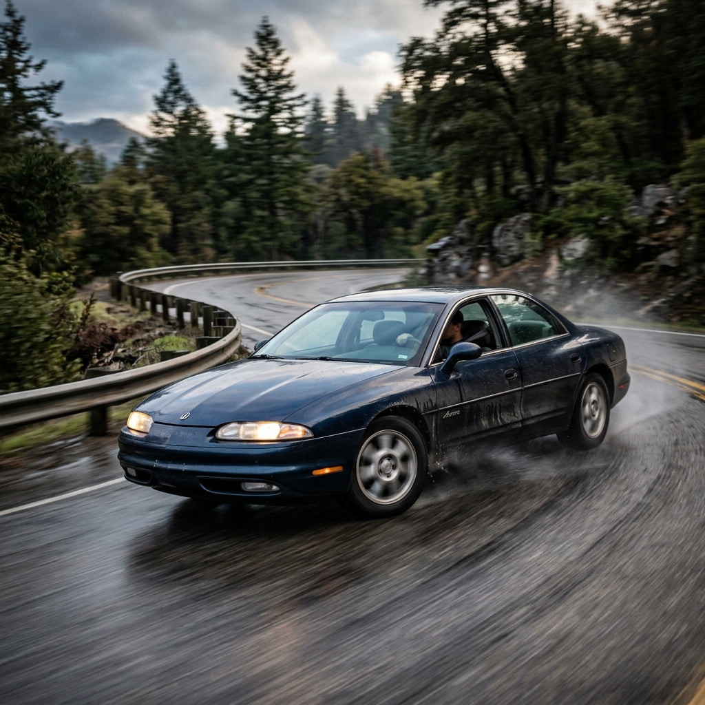Action Shot: Oldsmobile Aurora Driving Fast