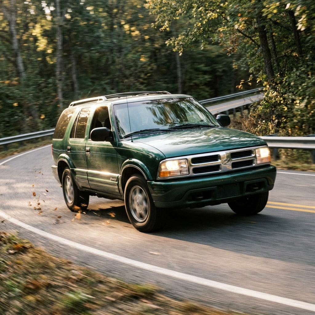 Action Shot: Oldsmobile Bravada Driving Fast