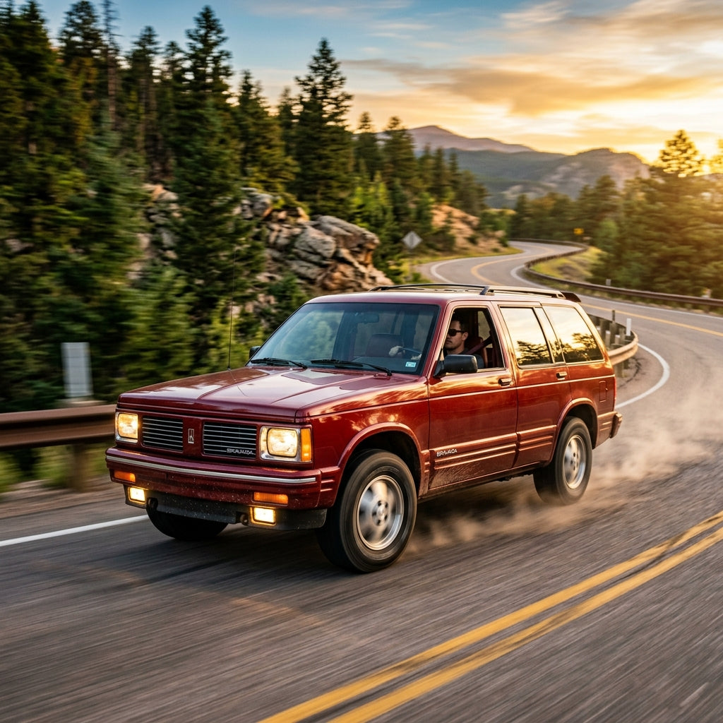 Action Shot: Oldsmobile Bravada Driving Fast