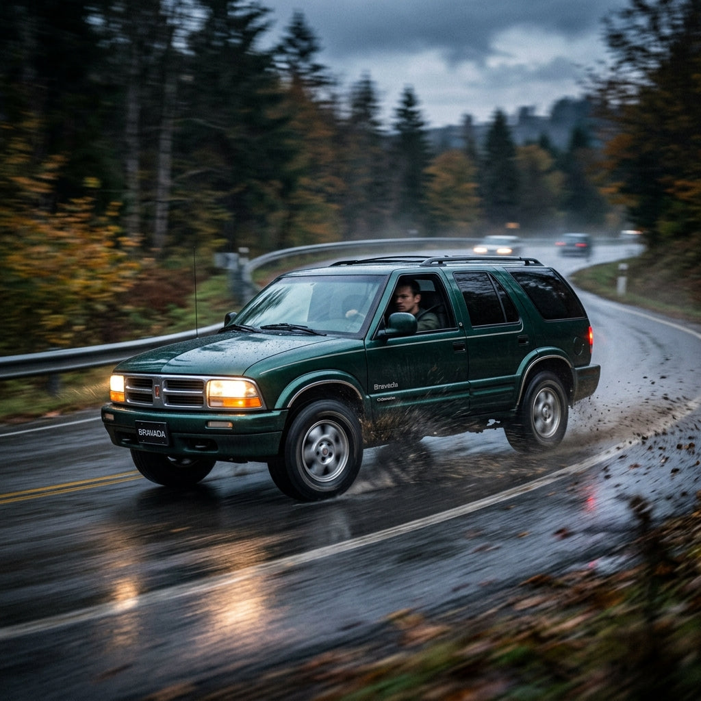 Action Shot: Oldsmobile Bravada Driving Fast