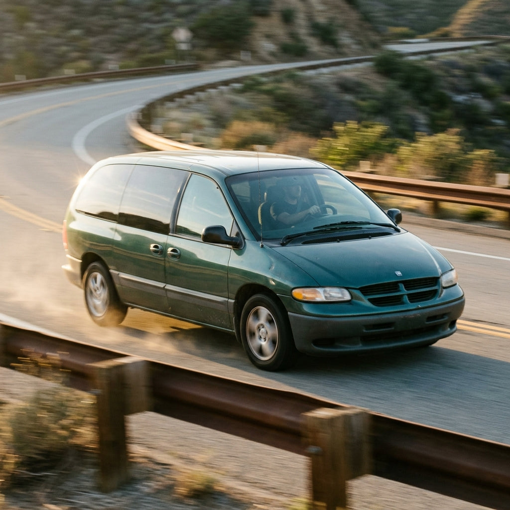 Action Shot: Plymouth Grand Voyager,Voyager Driving Fast