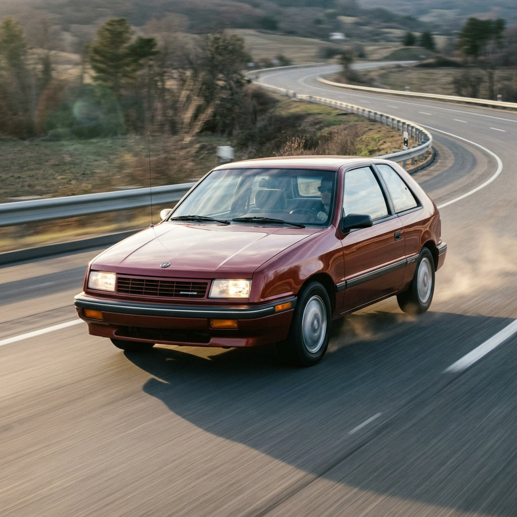 Action Shot: Plymouth Sundance Driving Fast