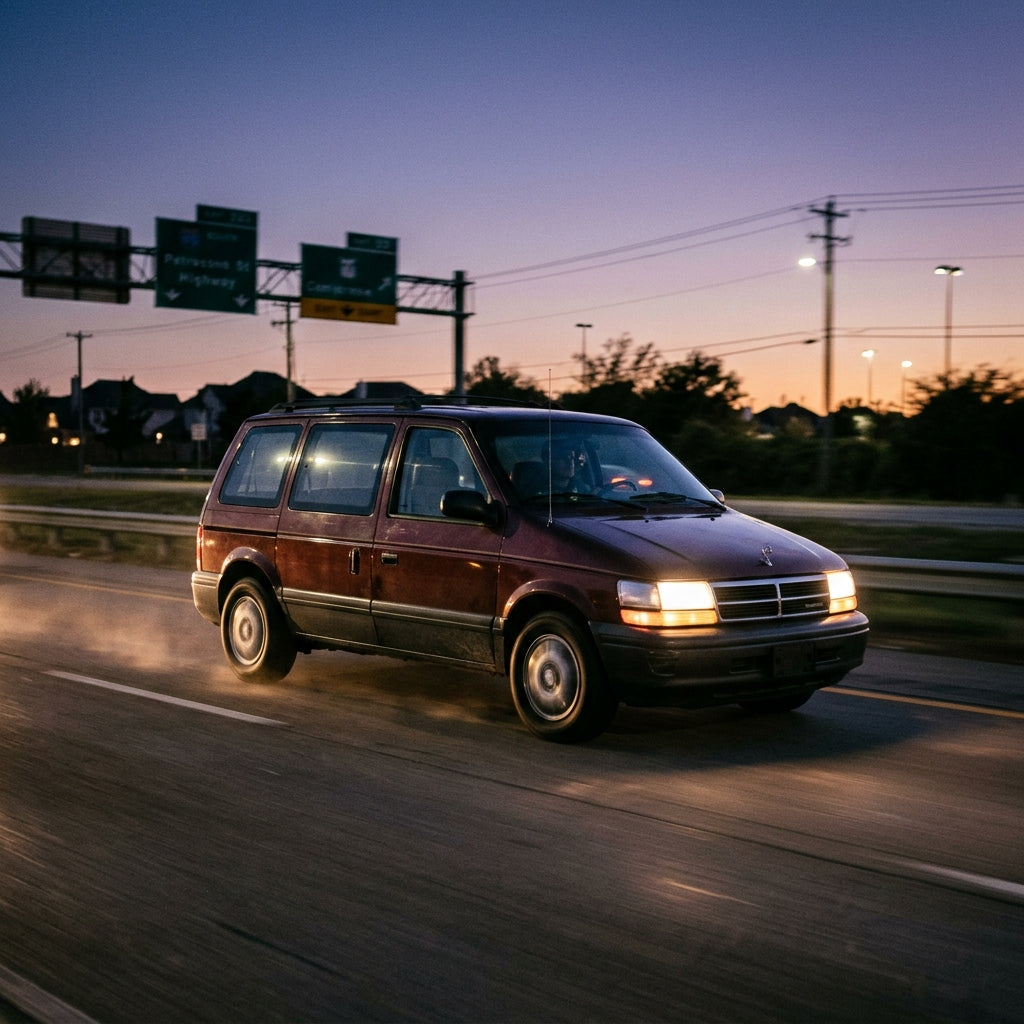 Action Shot: Plymouth Voyager,Grand Voyager Driving Fast