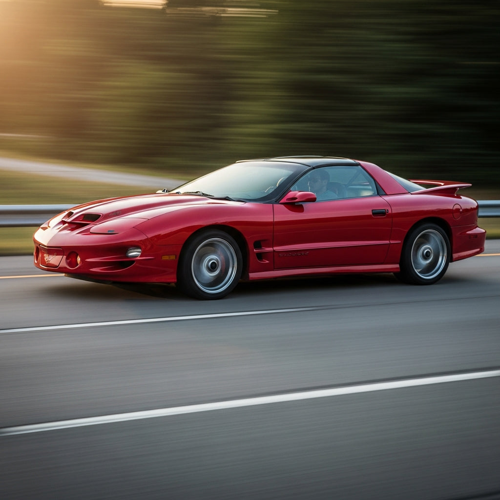 Action Shot: Pontiac Firebird Driving Fast
