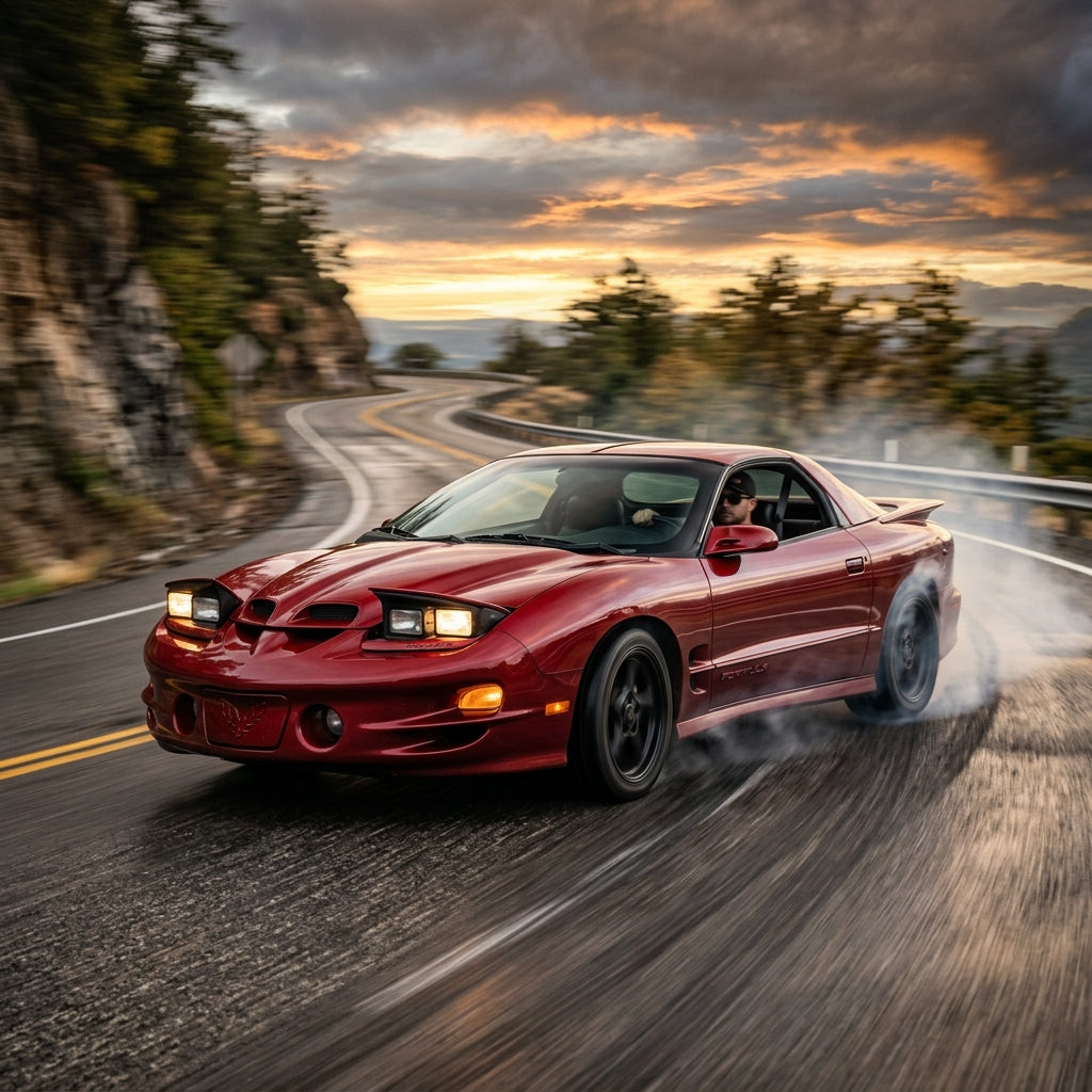 Action Shot: Pontiac Firebird Driving Fast