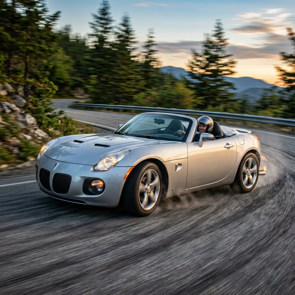 Action Shot: Pontiac Solstice Driving Fast