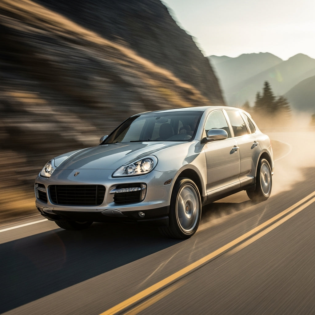Action Shot: Porsche Cayenne Driving Fast