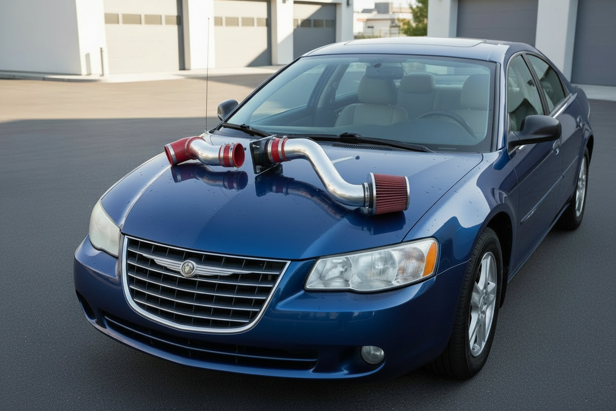 Cold Air Intake for Chrysler Stratus (2001-2006) with 2.4L 3.0L V6 Engine Red Default Title
