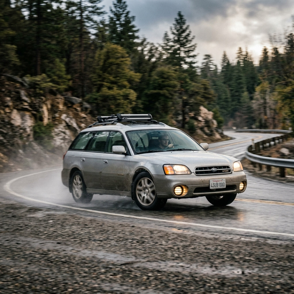Action Shot: Subaru Outback Driving Fast