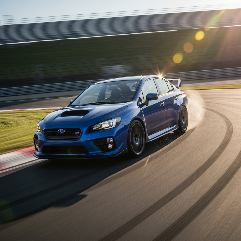Action Shot: Subaru WRX STi Driving Fast