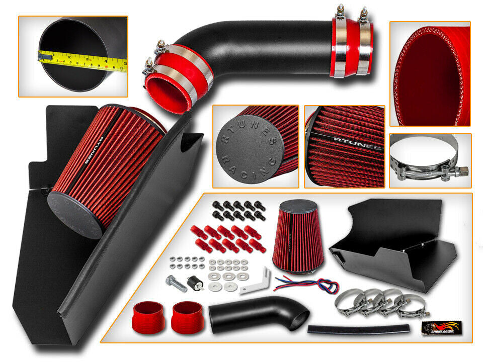 Performance Air Intake W/Heat Shield for Chevrolet Suburban (1996-1999) with 5.0L/5.7L V8 Engine Red