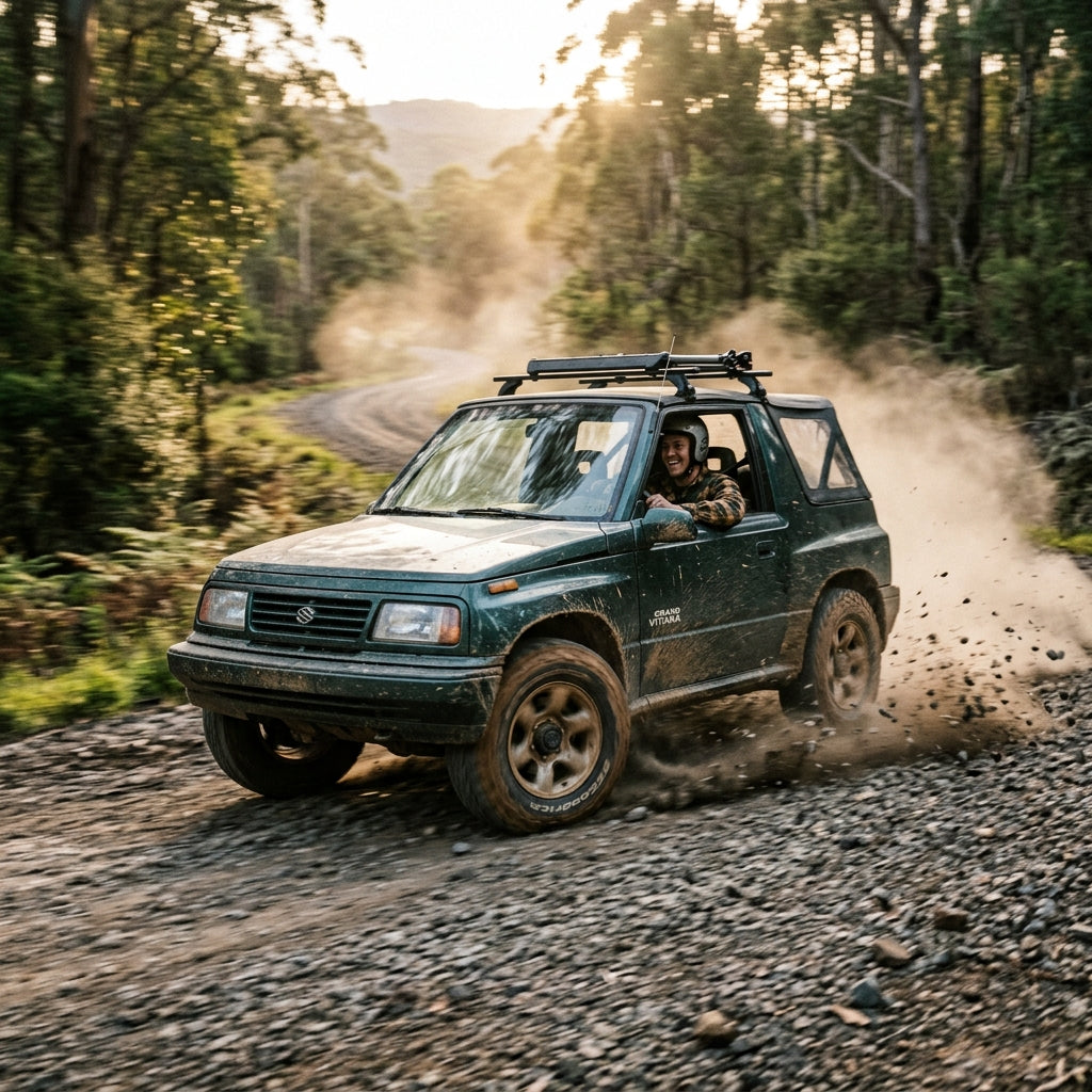Action Shot: Suzuki Grand Vitara Driving Fast