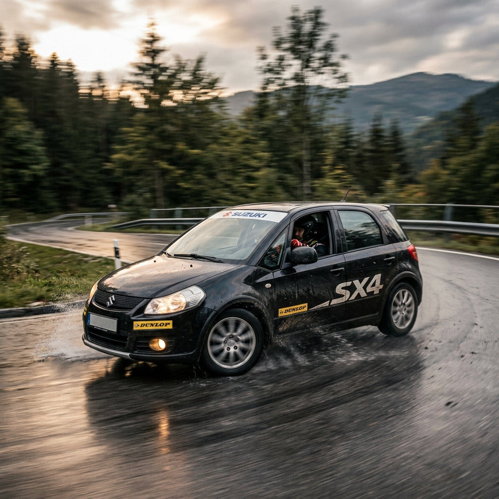 Action Shot: Suzuki SX4 Driving Fast