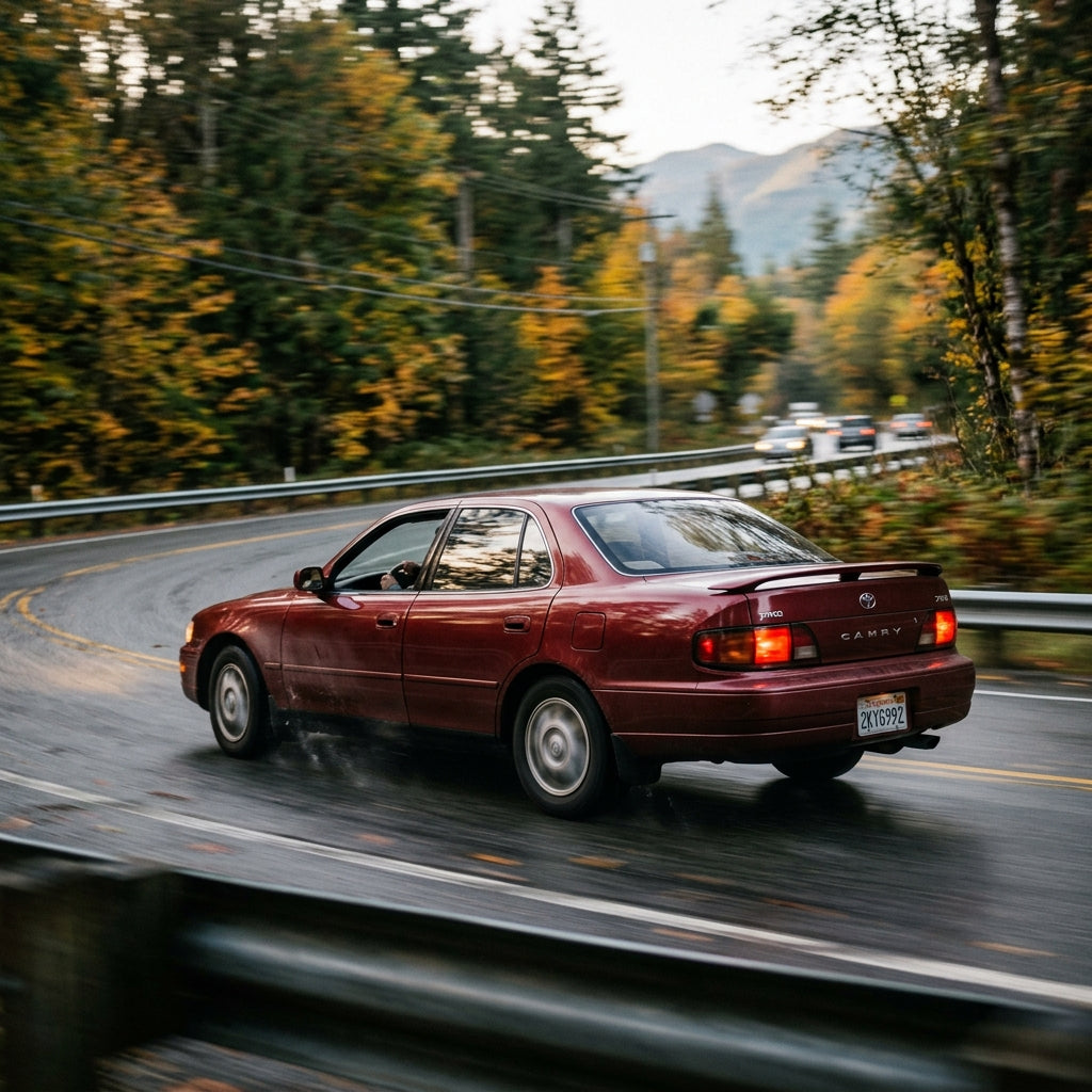 Action Shot: Toyota Camry Driving Fast