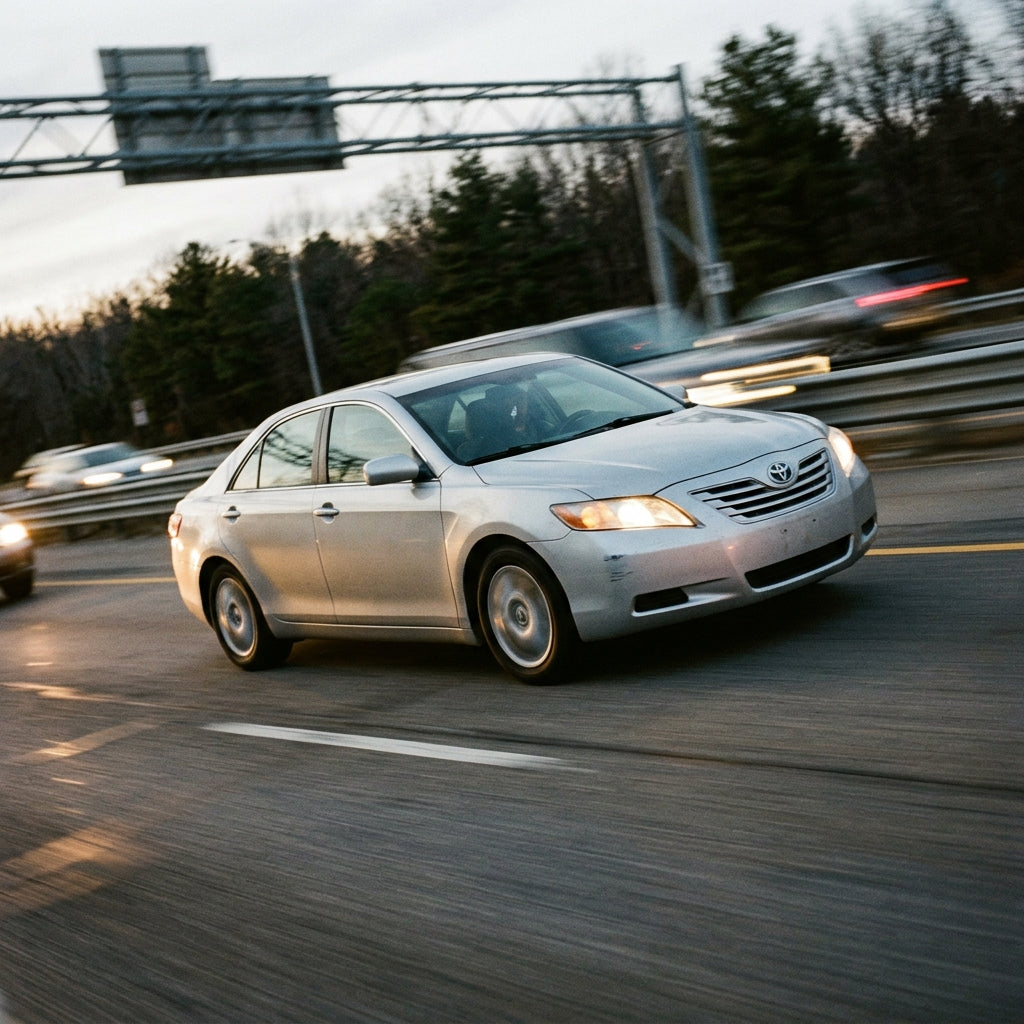 Action Shot: Toyota Camry Driving Fast