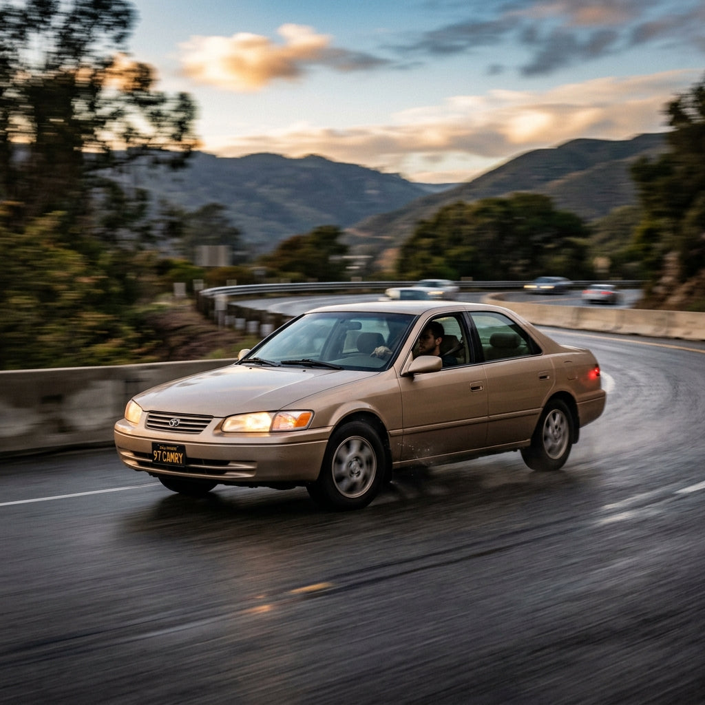Action Shot: Toyota Camry Driving Fast