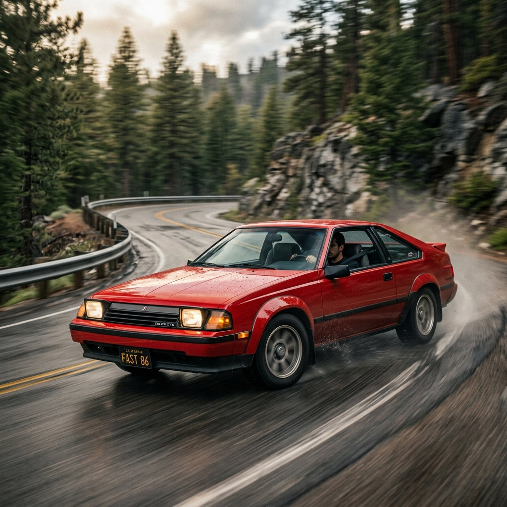 Action Shot: Toyota Celica Driving Fast