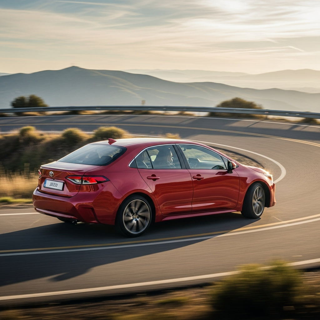Action Shot: Toyota Corolla Driving Fast