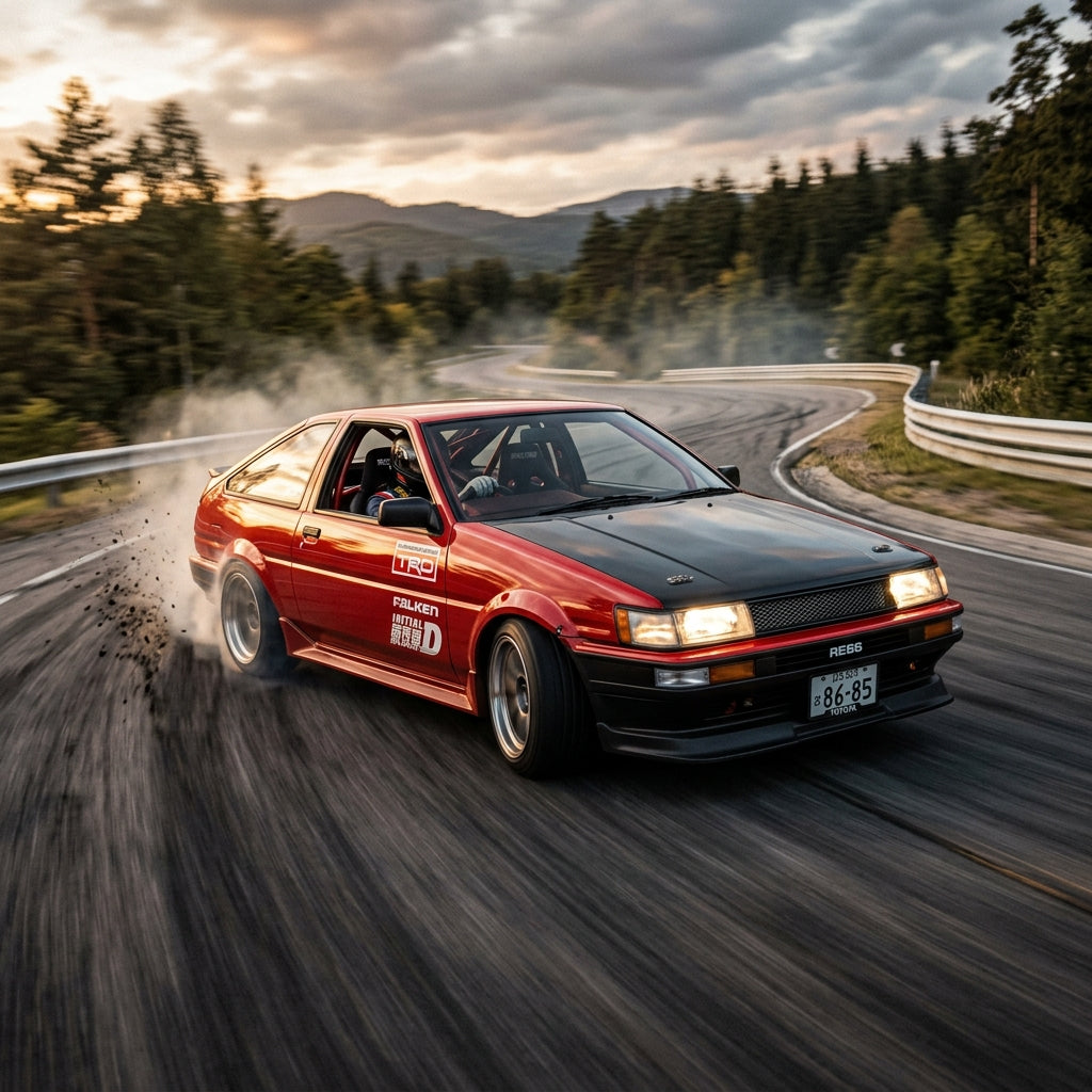 Action Shot: Toyota Corolla Driving Fast