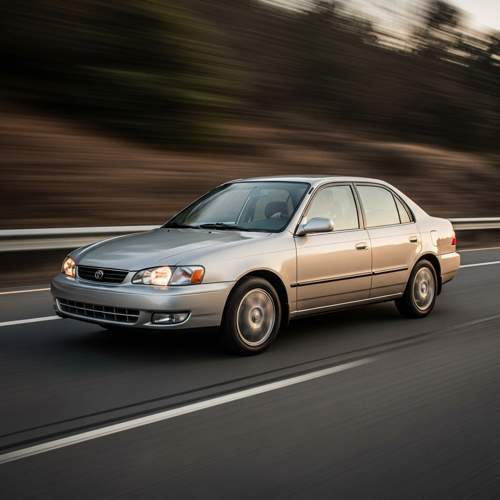 Action Shot: Toyota Corolla Driving Fast