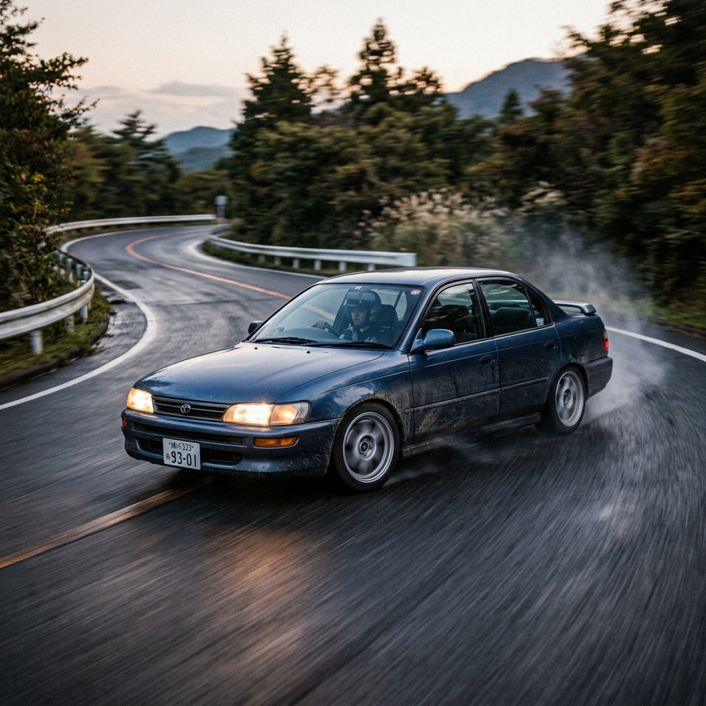 Action Shot: Toyota Corolla Driving Fast