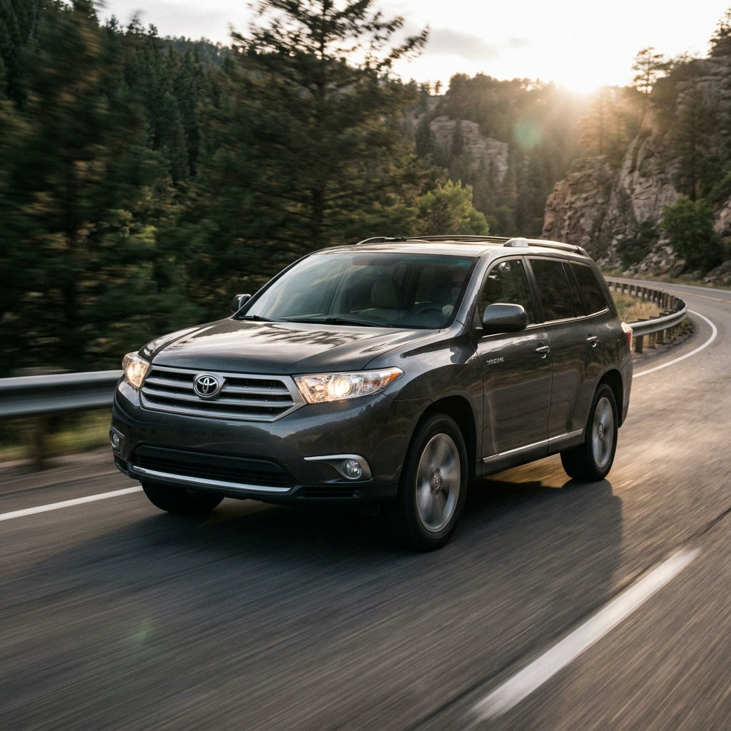 Action Shot: Toyota Highlander Driving Fast