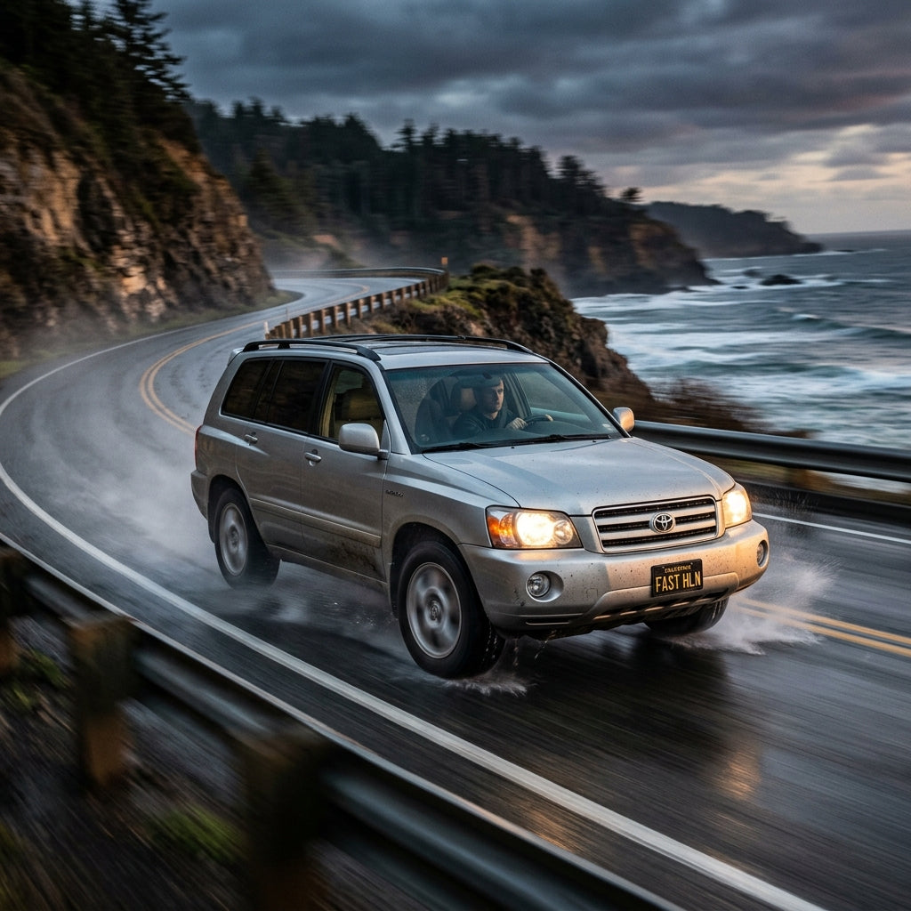 Action Shot: Toyota Highlander Driving Fast