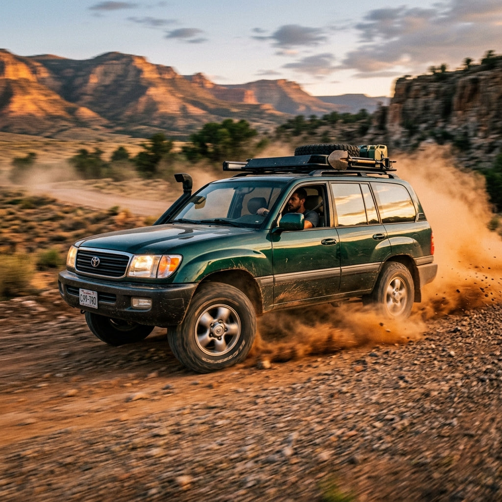 Action Shot: Toyota Land Cruiser Driving Fast