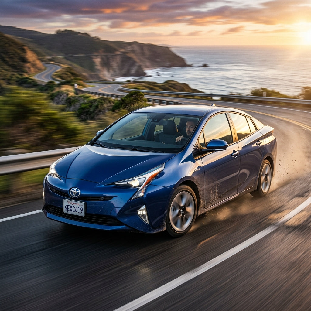 Action Shot: Toyota Prius Driving Fast