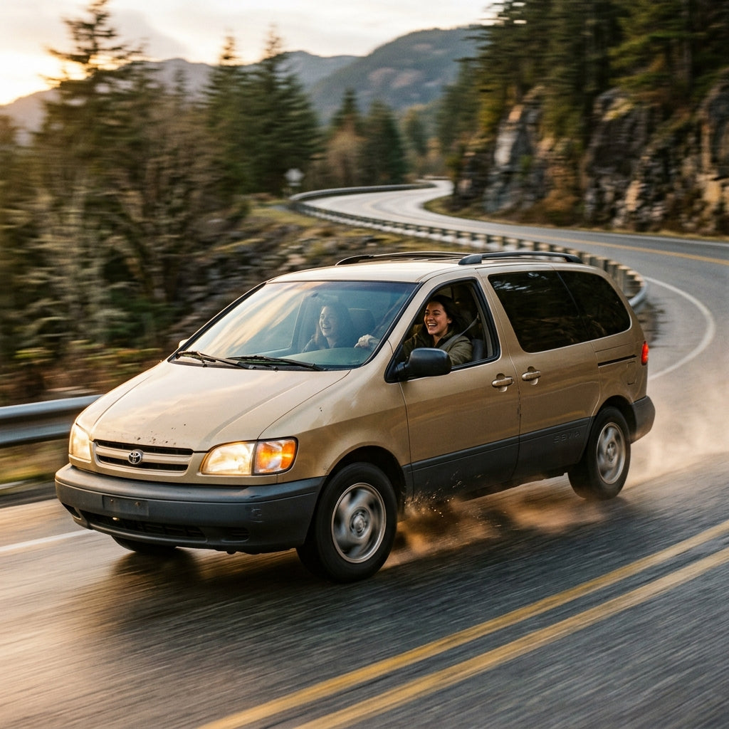 Action Shot: Toyota Sienna Driving Fast