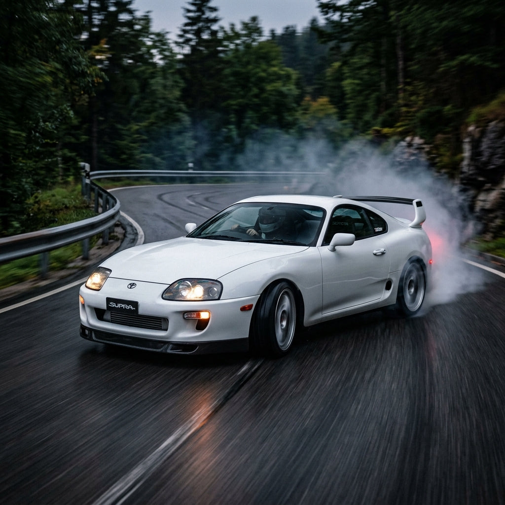 Action Shot: Toyota Supra Driving Fast