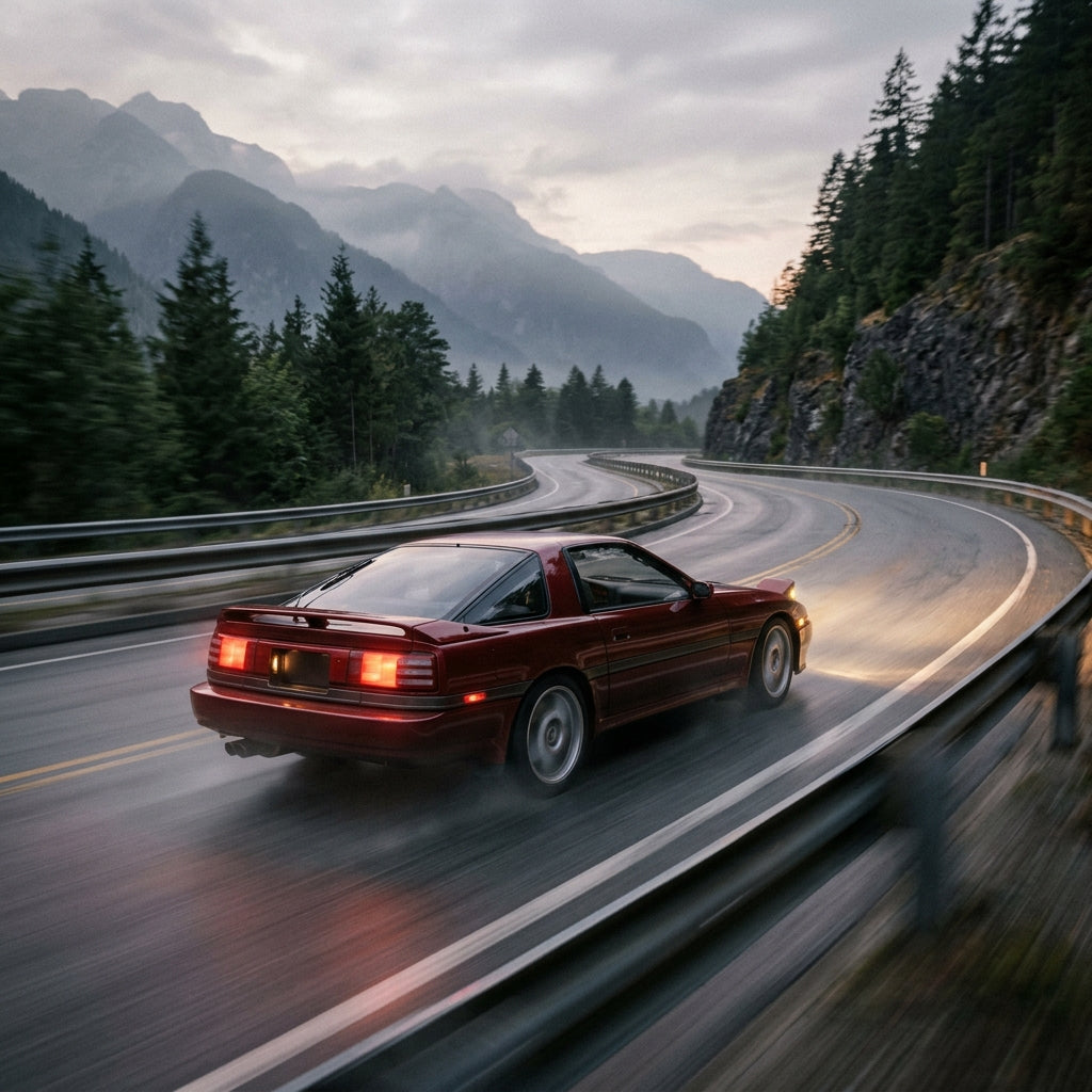 Action Shot: Toyota Supra,Cressida Driving Fast