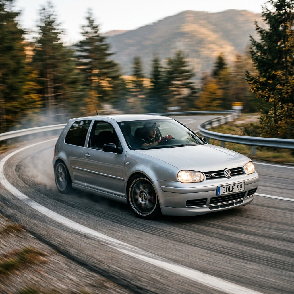 Action Shot: Volkswagen Golf Driving Fast