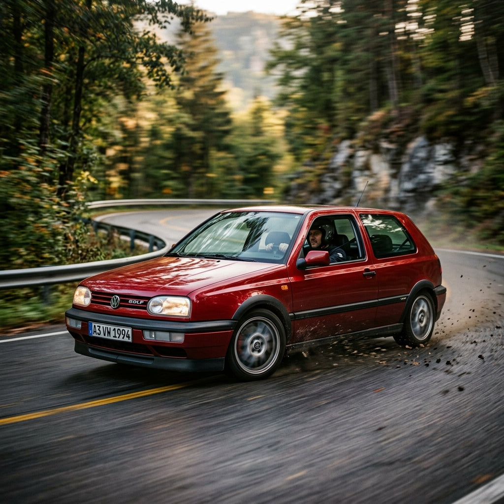 Action Shot: Volkswagen Golf Driving Fast